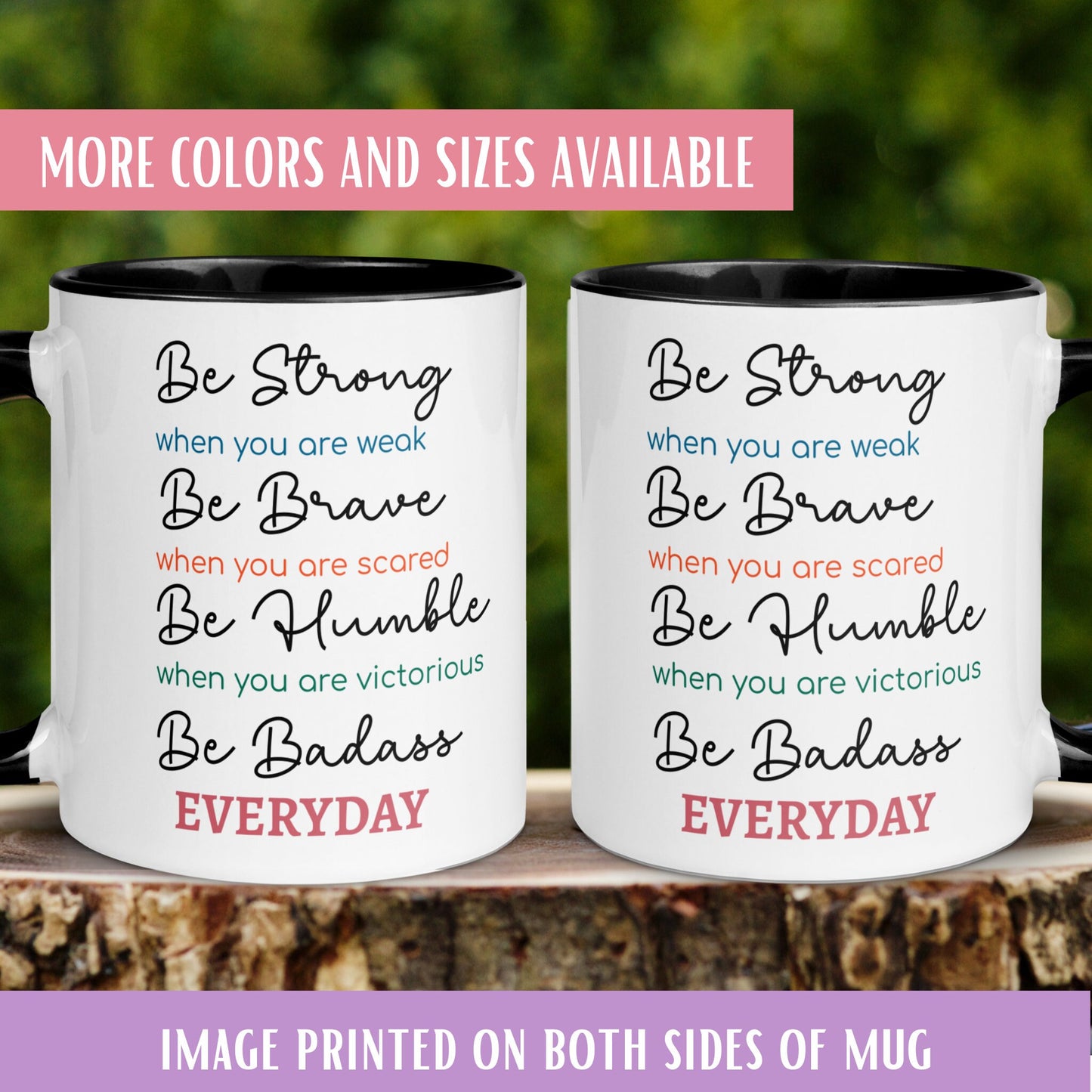 Affirmation Mug, Inspirational Coffee Mug, Be Humble Be Brave Mug, Birthday Gift for Dad Mom - Zehnaria - INSPIRE & MOTIVE - Mugs