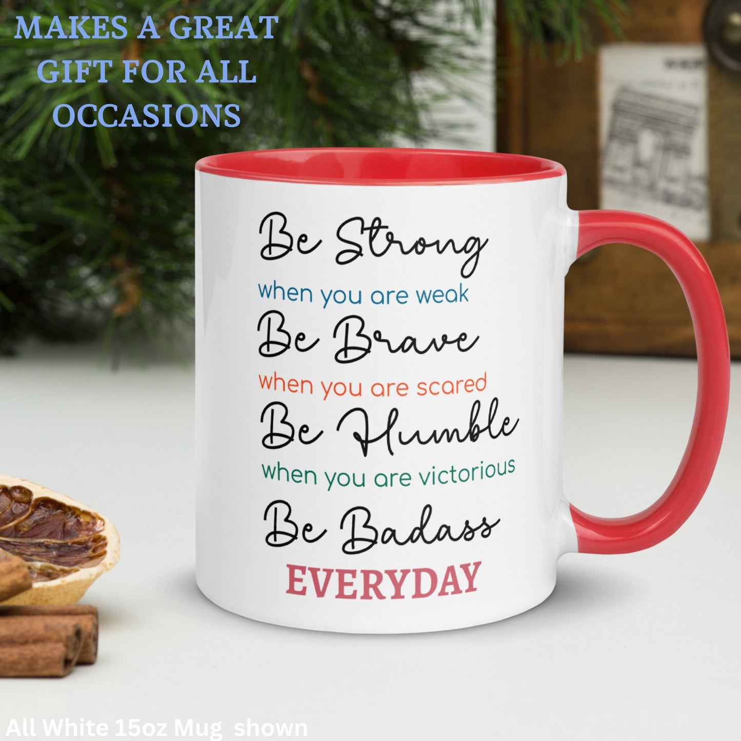 Affirmation Mug, Inspirational Coffee Mug, Be Humble Be Brave Mug, Birthday Gift for Dad Mom - Zehnaria - INSPIRE & MOTIVE - Mugs