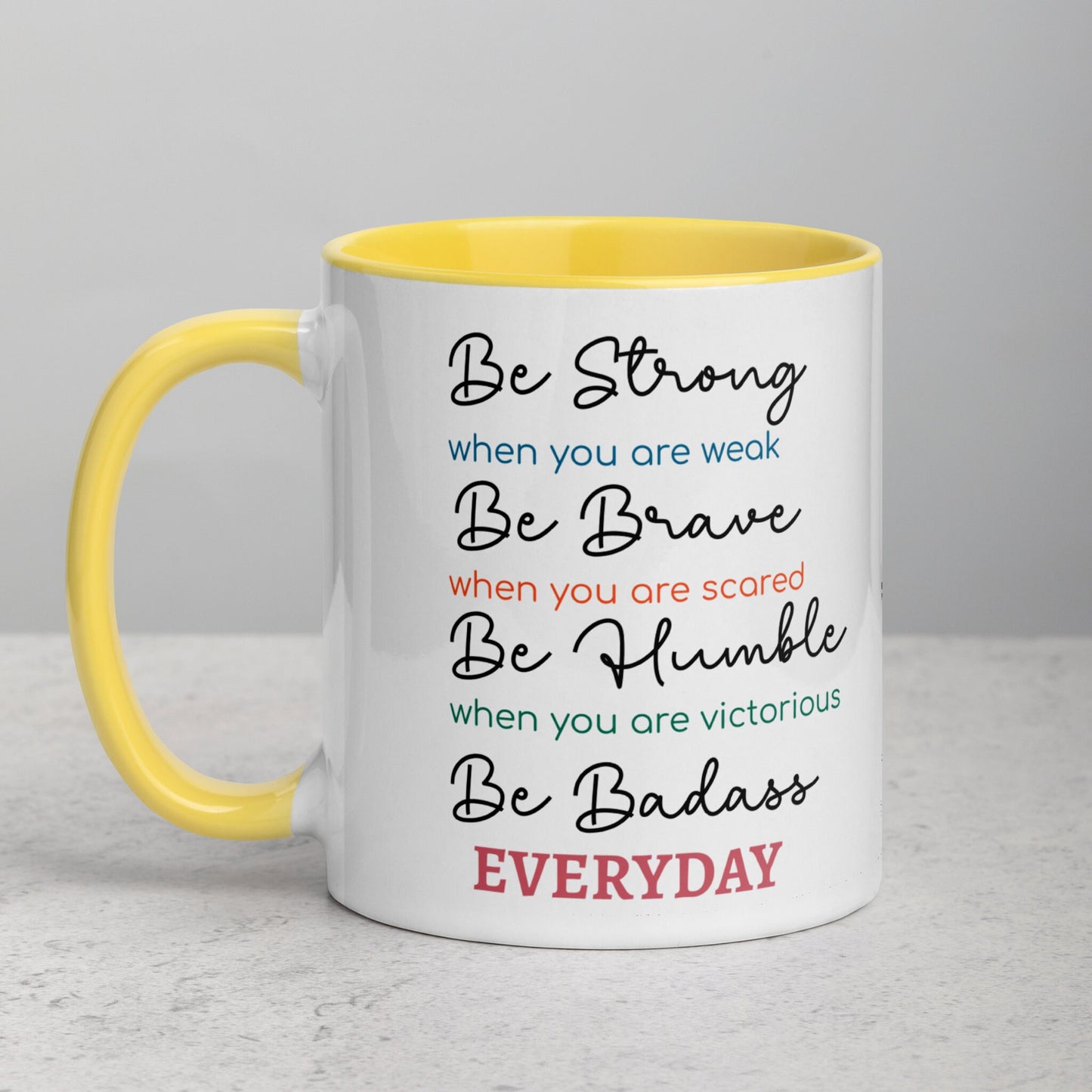 Affirmation Mug, Inspirational Coffee Mug, Be Humble Be Brave Mug, Birthday Gift for Dad Mom - Zehnaria - INSPIRE & MOTIVE - Mugs