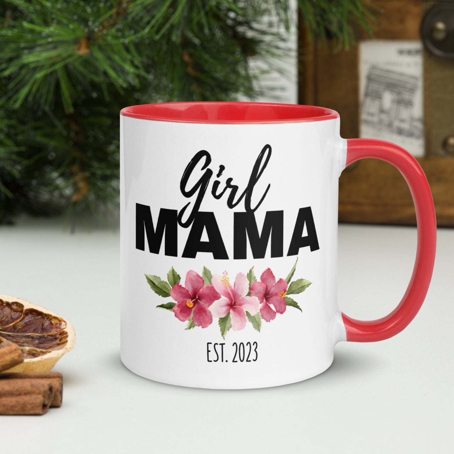 Girl Mama Mug, Flower Name Mug, Custom Name Mug, Custom Coffee Mug - Zehnaria - FAMILY & FRIENDS - Mugs