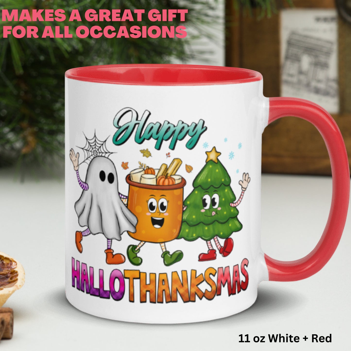 Happy Hallothanksmas Mug, Gift for Christmas, Tis the Season Mug, Christmas Mug - Zehnaria - WINTER HOLIDAY - Mugs