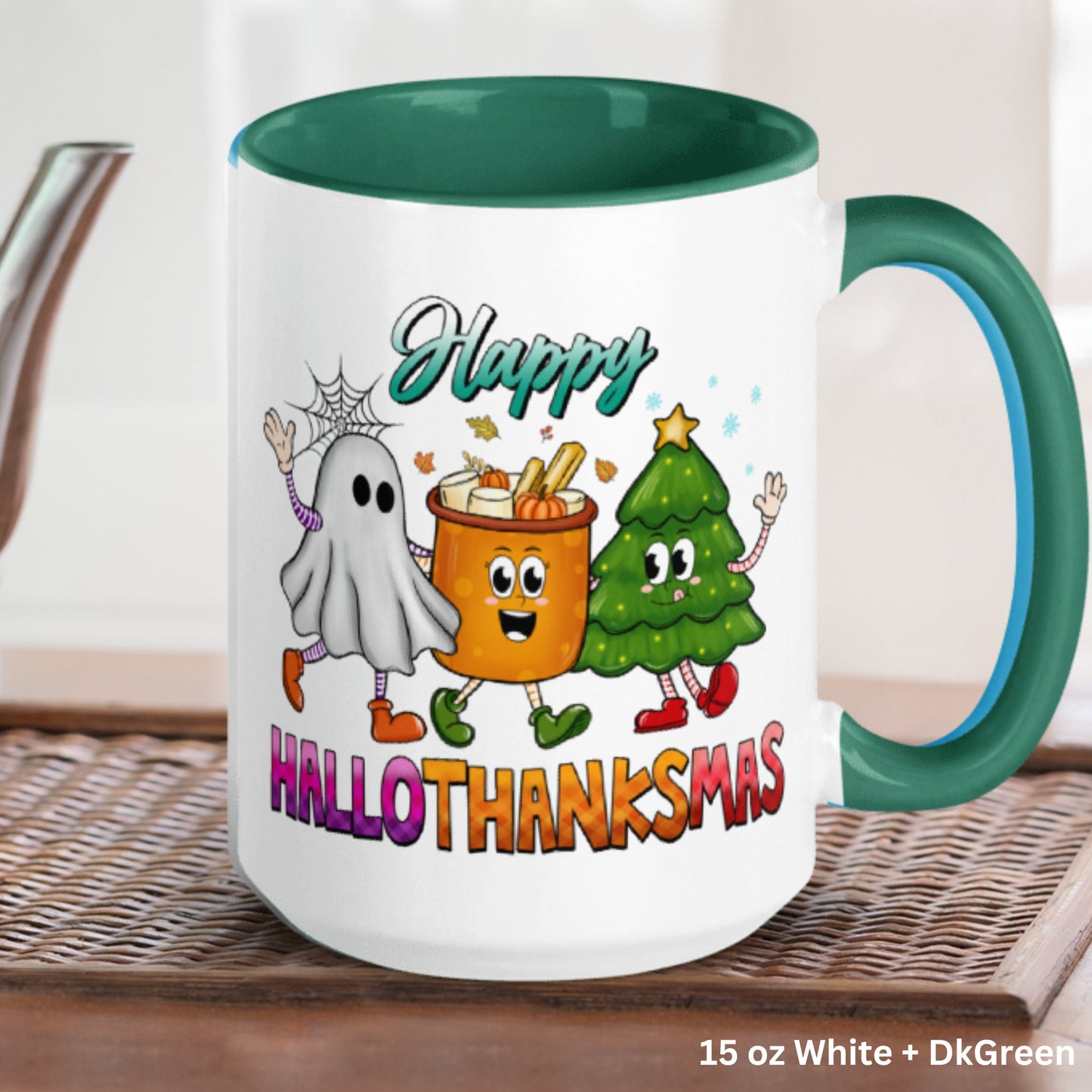 Happy Hallothanksmas Mug, Gift for Christmas, Tis the Season Mug, Christmas Mug - Zehnaria - WINTER HOLIDAY - Mugs