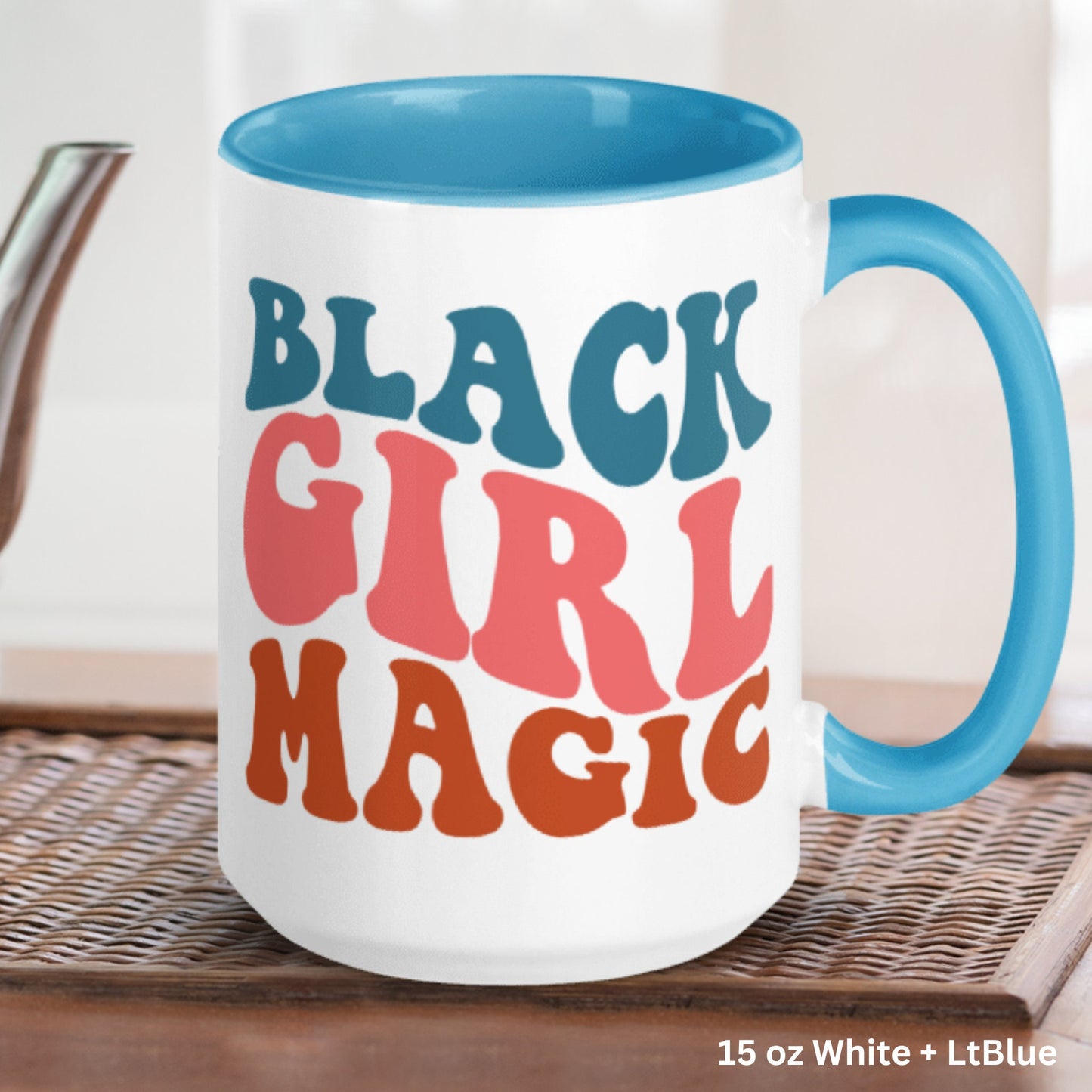 Black Girl Magic, Retro Black Art Coffee Mug, Black History Month, Black Pride - Zehnaria - CULTURAL - Mugs