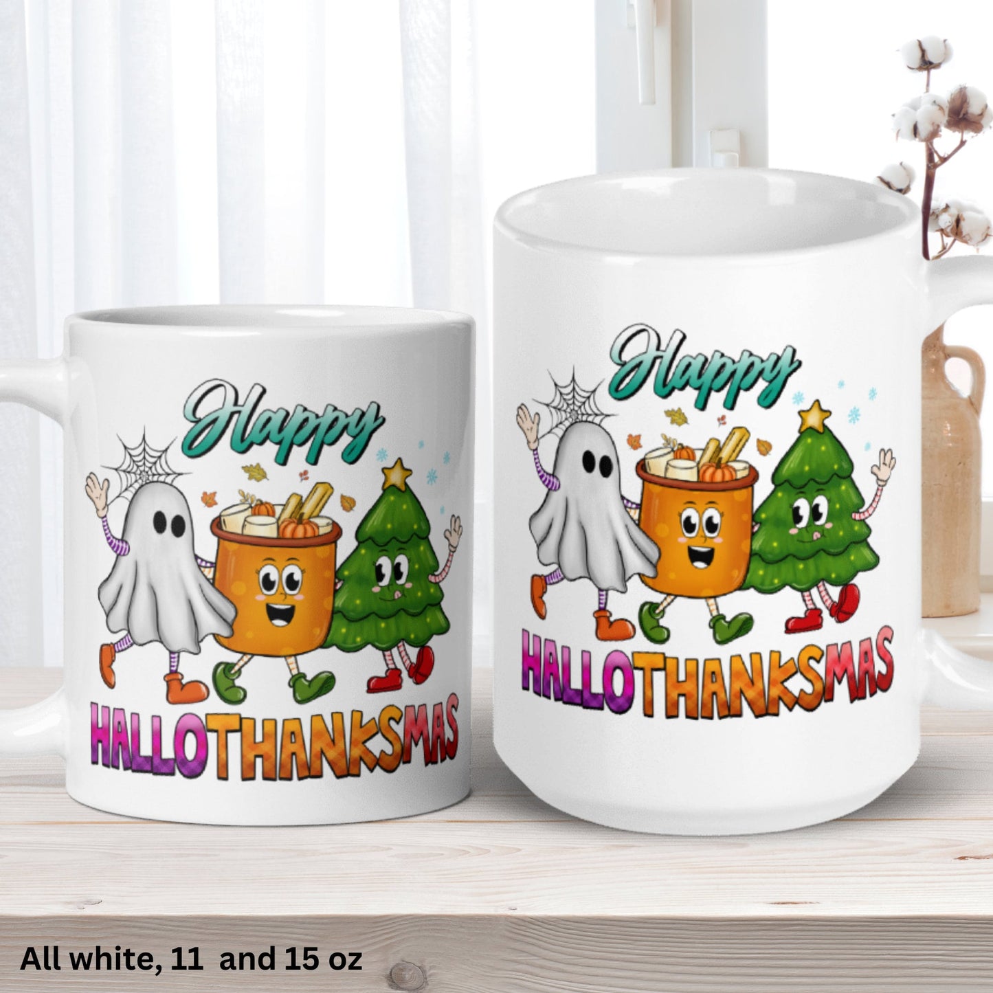 Happy Hallothanksmas Mug, Gift for Christmas, Tis the Season Mug, Christmas Mug - Zehnaria - WINTER HOLIDAY - Mugs