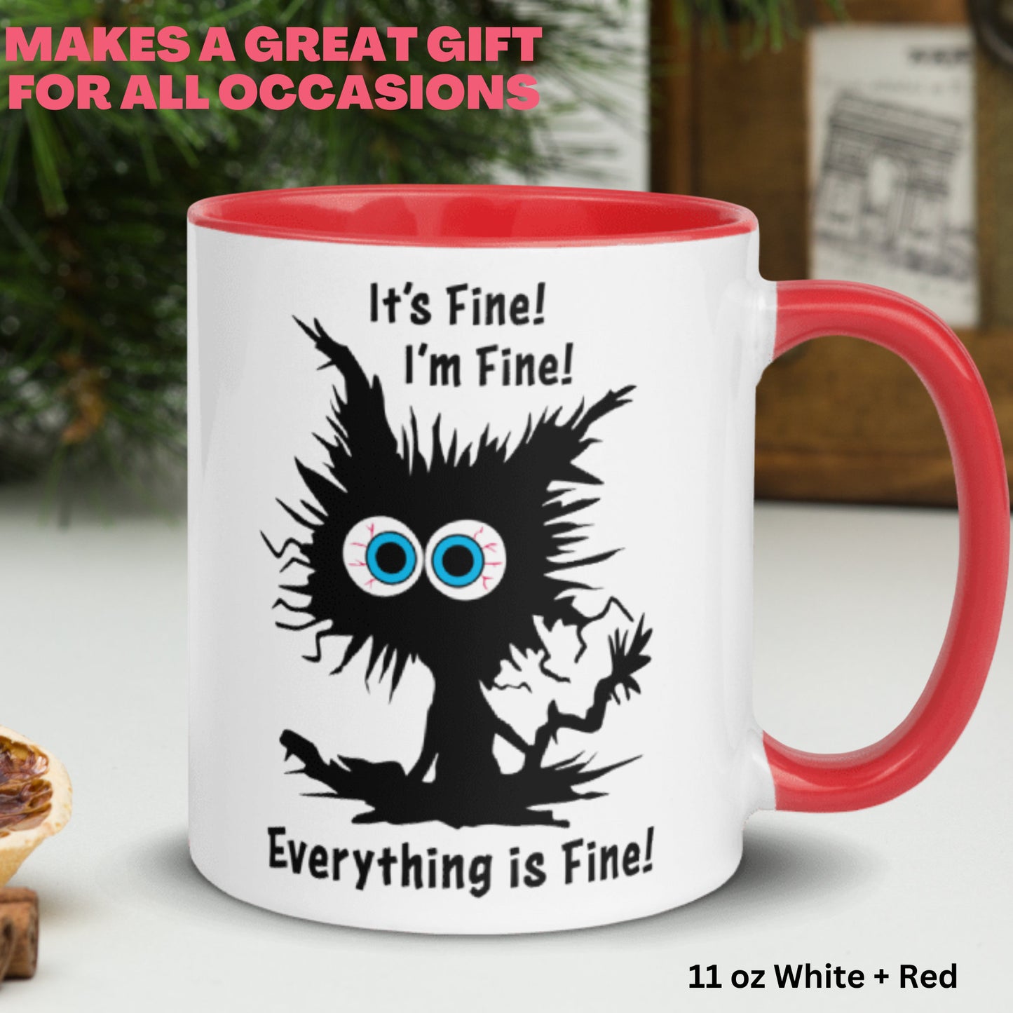 Electrocuted Cat Mug, I'm Fine Everything is Fine Mug, Mental Health Mug, Funny Cat Mug - Zehnaria - FUNNY HUMOR - Mugs