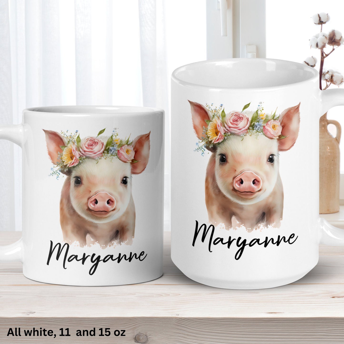 Pig Mug, Pig Coffee Mug, Pig Gifts, Pig Lover Mug - Zehnaria - PETS & ANIMALS - Mugs