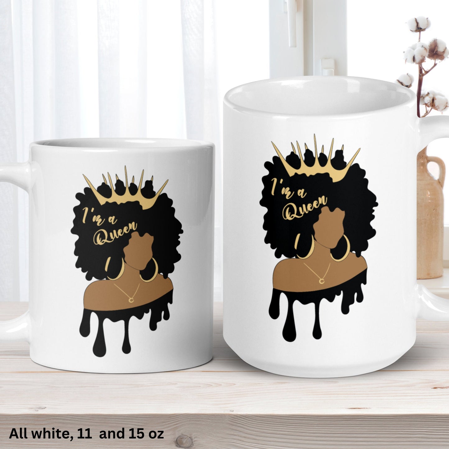 Black Girl Magic Mug, Black Queen Mug, Melanin Drippin, Black Girl Mug - Zehnaria - CULTURAL - Mugs
