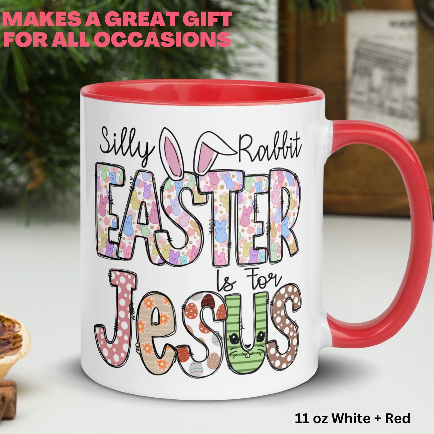 Christian Gifts, Christian Coffee Mug, Easter Is For Jesus, Easter Mugs - Zehnaria - MORE HOLIDAYS & SEASONS - Mugs