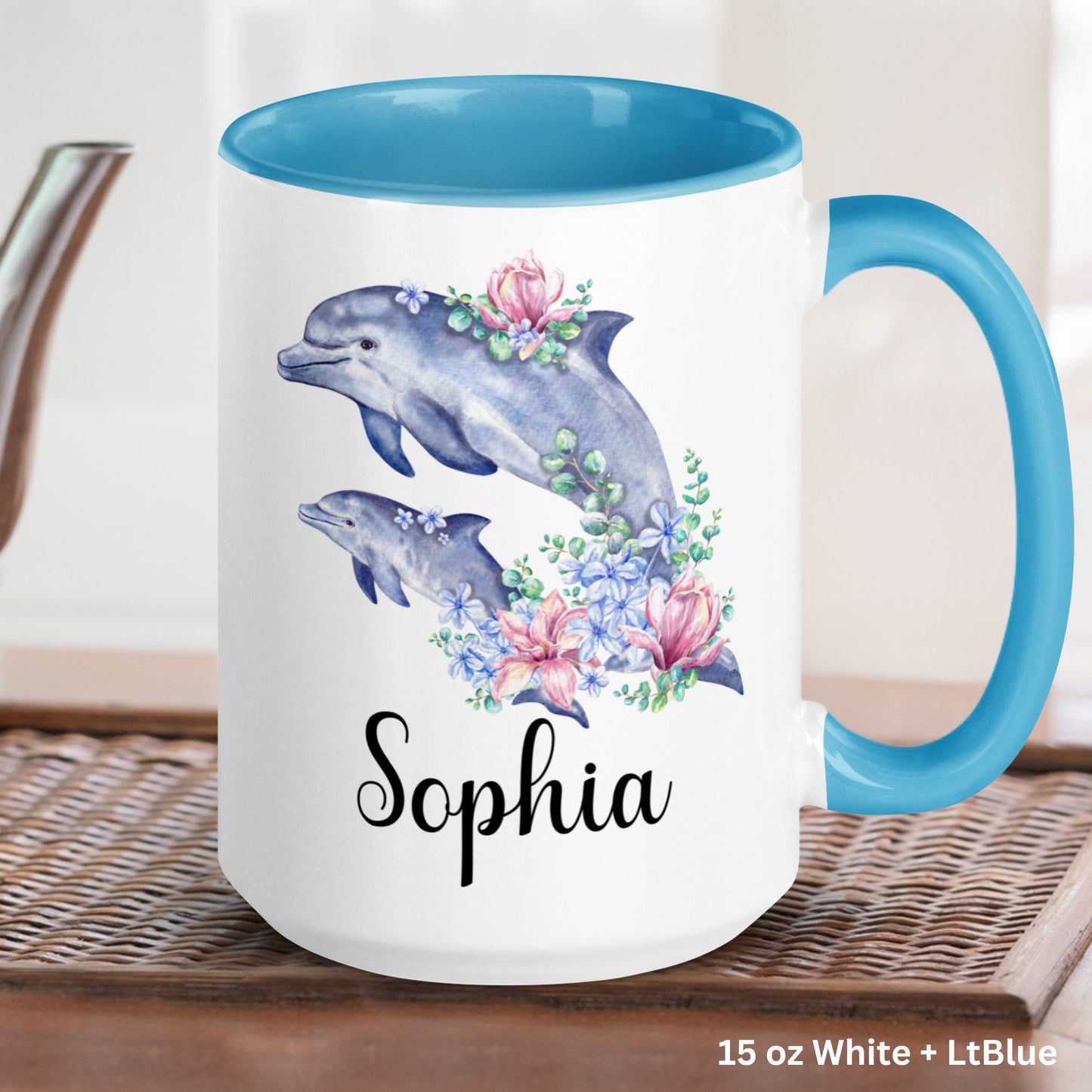 Dolphin Gifts, Dolphin Mug, Dolphin Lover Gift, Ocean Mug - Zehnaria - PETS & ANIMALS - Mugs