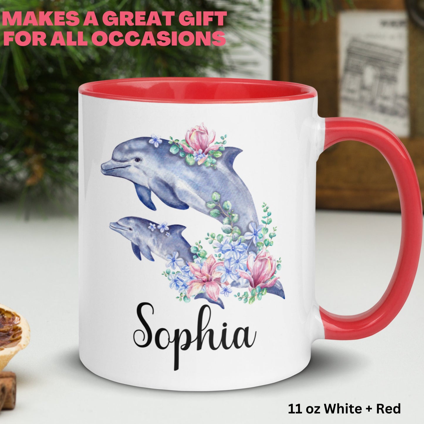 Dolphin Gifts, Dolphin Mug, Dolphin Lover Gift, Ocean Mug - Zehnaria - PETS & ANIMALS - Mugs