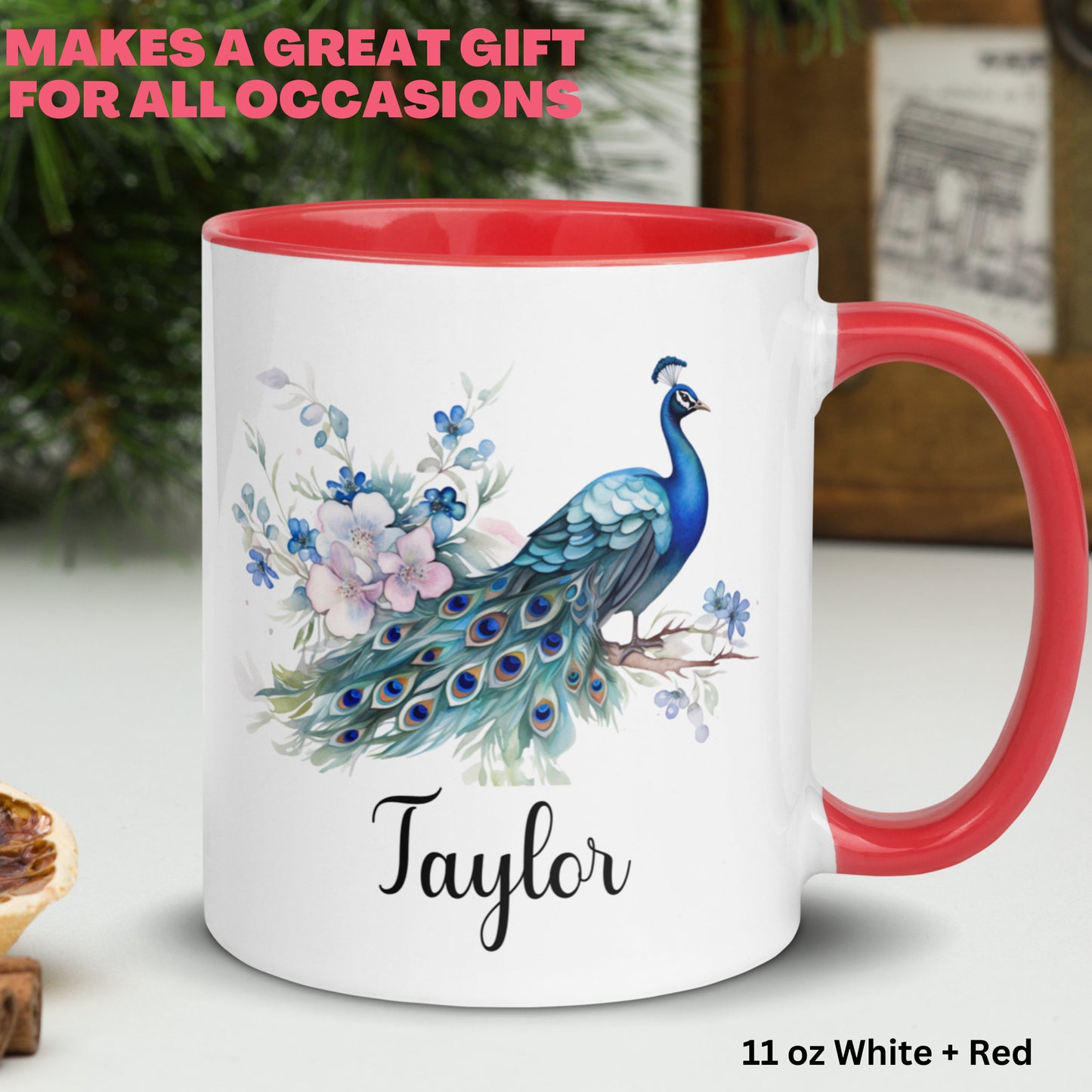 Personalized Peacock Mug, Peacock Gifts, Personalized Gifts, Peacock Decor - Zehnaria - PETS & ANIMALS - Mugs