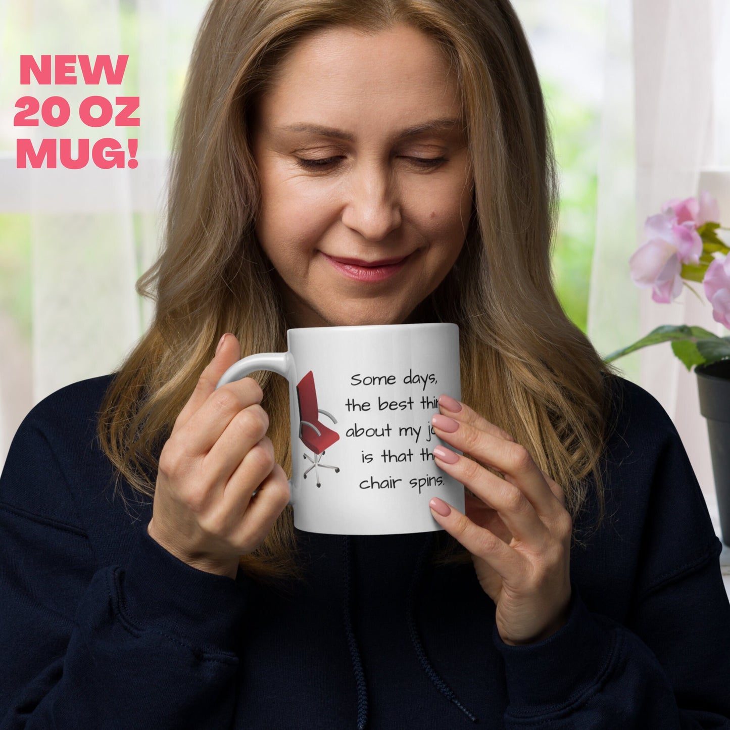 The Best Thing About My Job Is That The Chair Spins, Funny Coffee Mug, Sarcastic Mug, Gift for Coworker - Zehnaria - OFFICE & WORK - Mugs