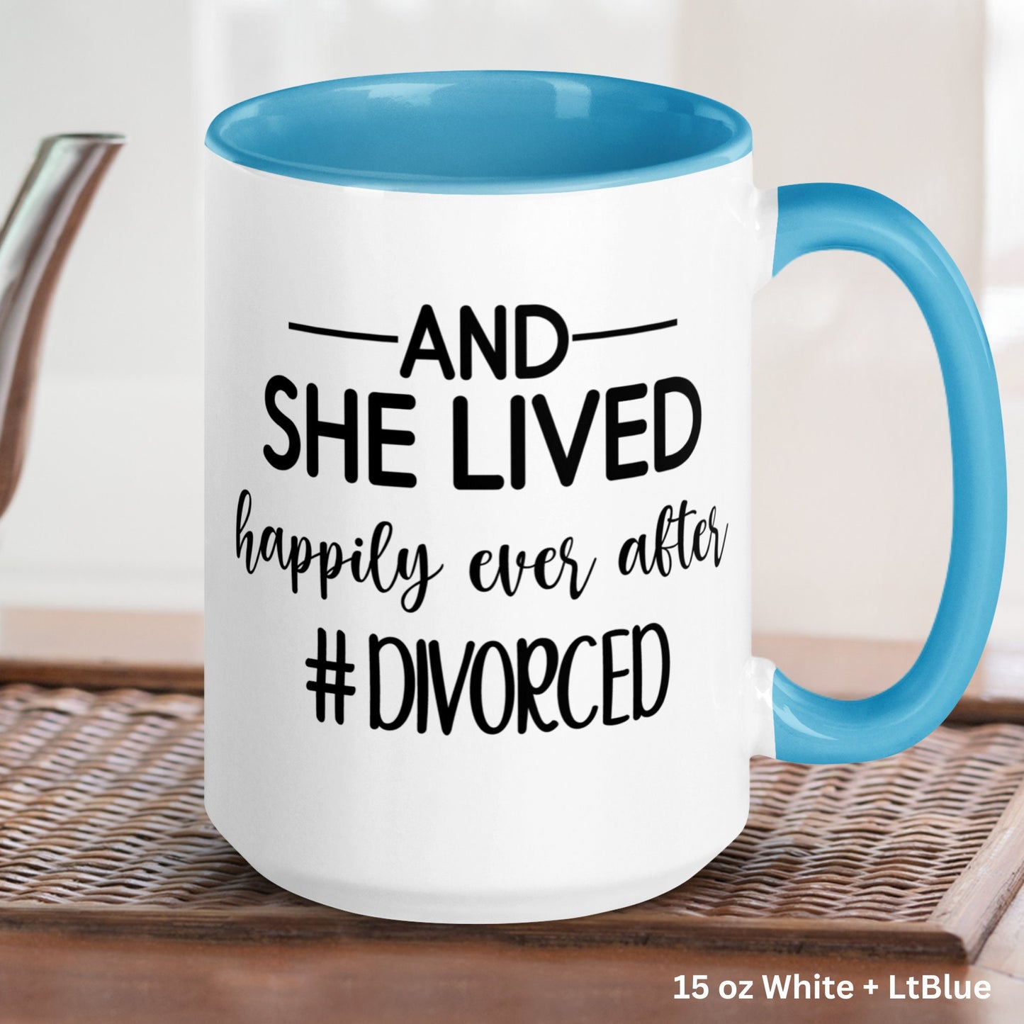 Divorce Mug, She Lived Happily Ever After, Divorcee Party Gift, Breakup Gift - Zehnaria - DIVORCE - Mugs