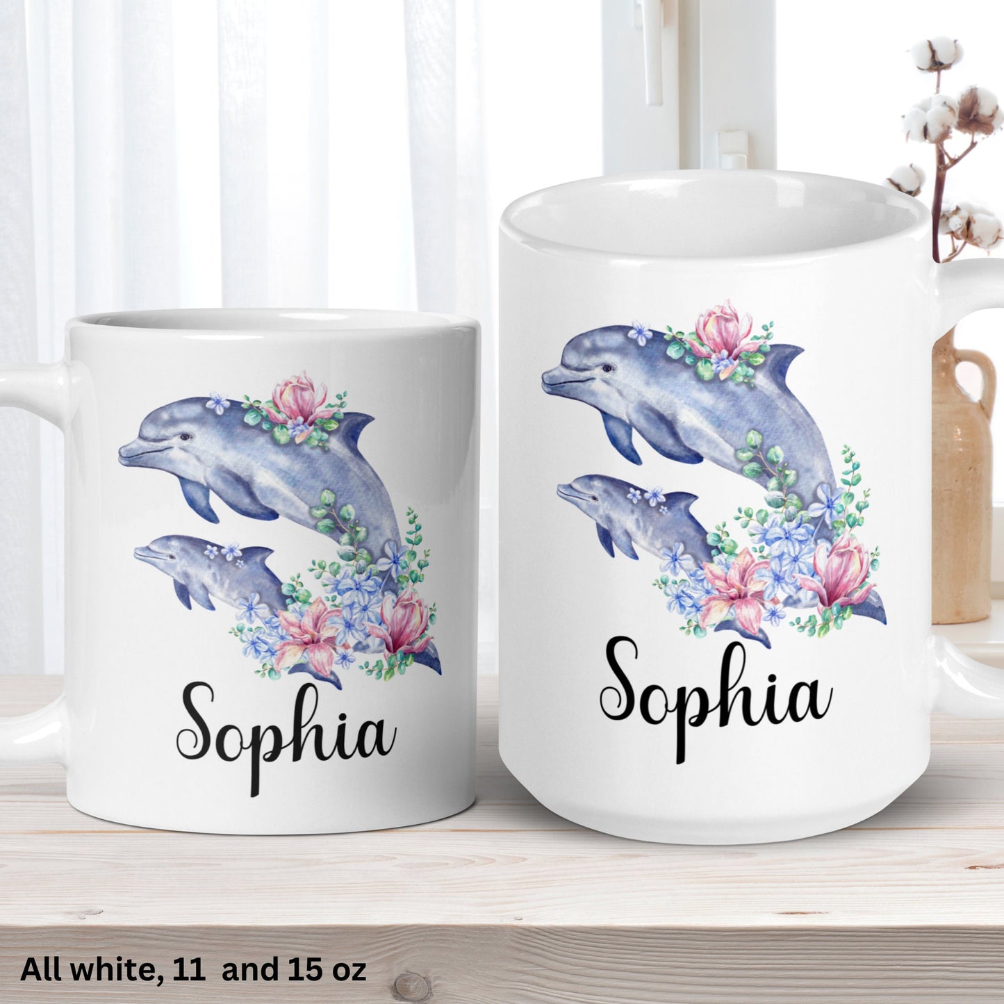 Dolphin Gifts, Dolphin Mug, Dolphin Lover Gift, Ocean Mug - Zehnaria - PETS & ANIMALS - Mugs