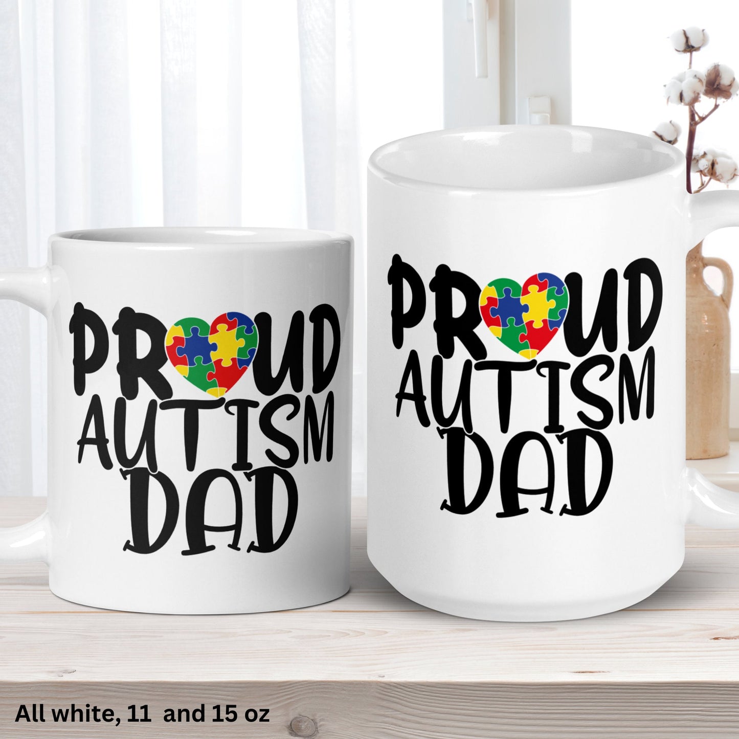 Autism Mug, Proud Autism Dad Mug, Autism Awareness Cup, Coffee Cup - Zehnaria - NEURODIVERSITY - Mugs