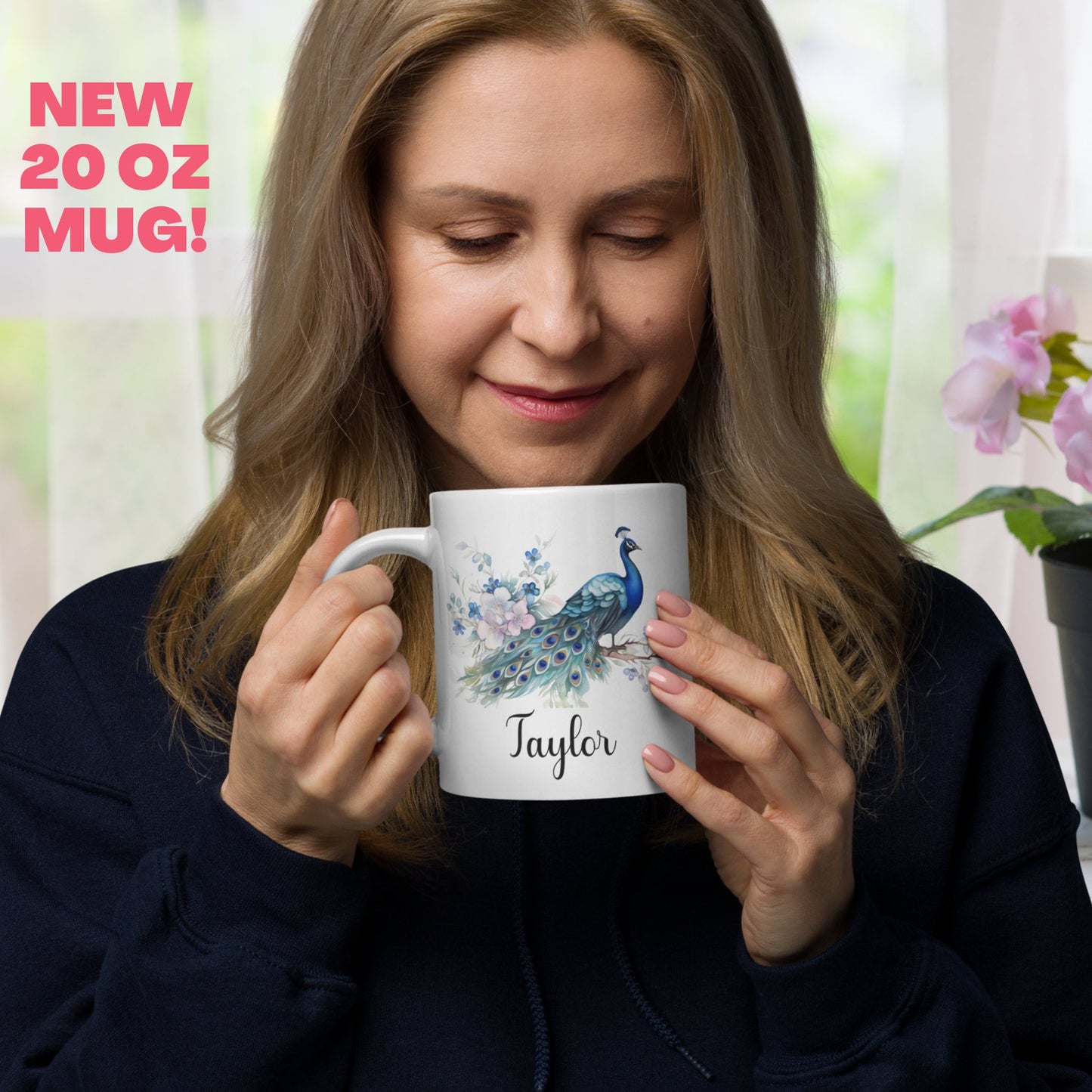 Personalized Peacock Mug, Peacock Gifts, Personalized Gifts, Peacock Decor - Zehnaria - PETS & ANIMALS - Mugs