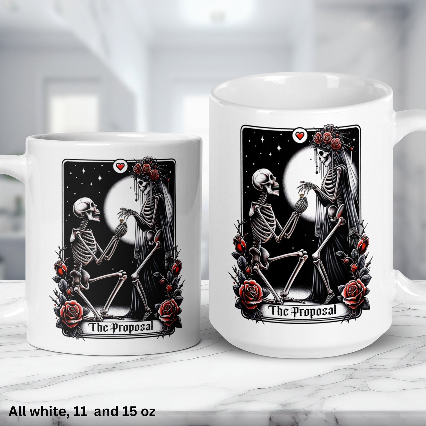 The Proposal Gothic Tarot Card, Skeleton Coffee Mug, Witchy Mug, Halloween Gifts - Zehnaria - MYSTICAL - Mugs
