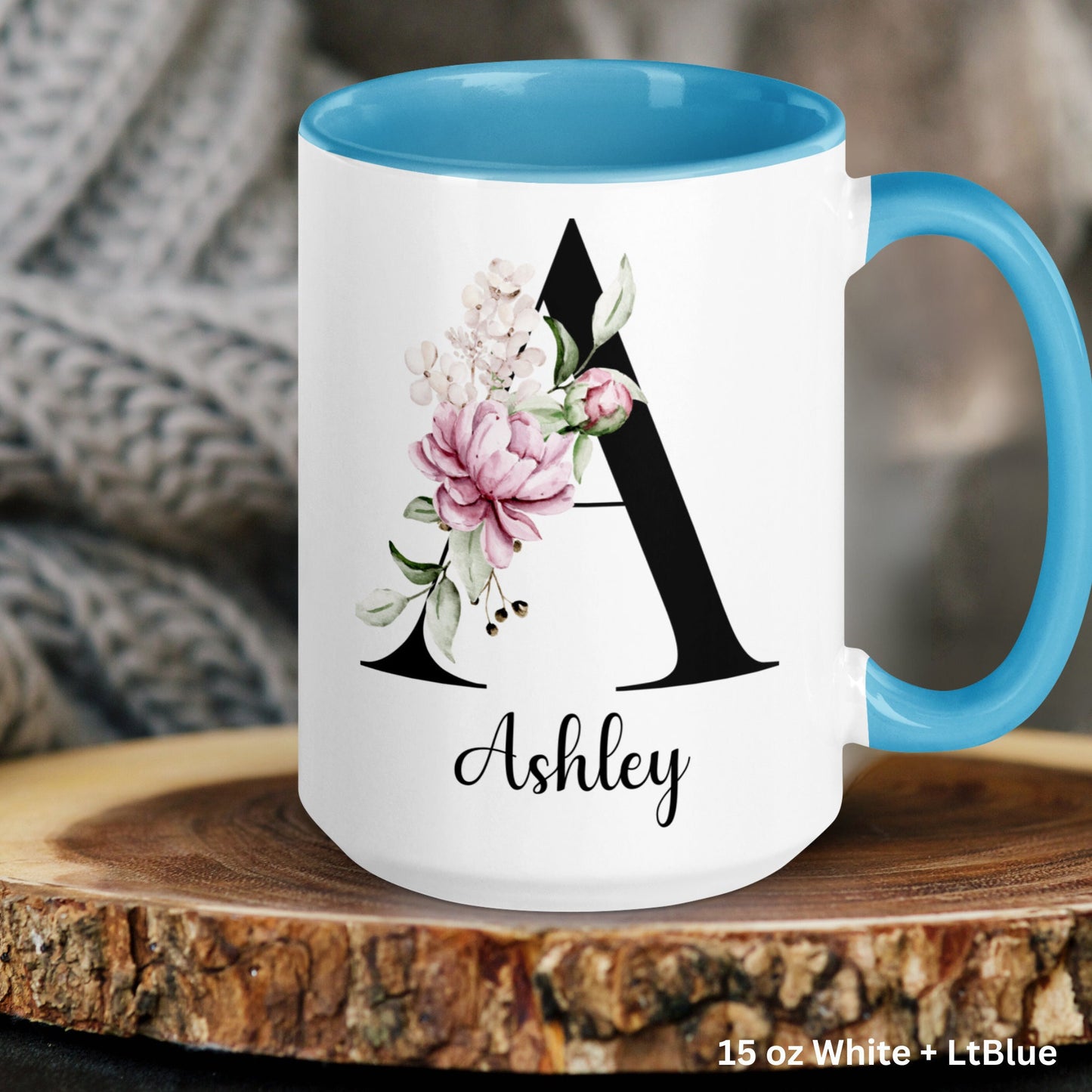 Personalized Gift, Custom Name Mug, Monogram Initial Letter Mug, Mothers Day Gifts - Zehnaria - ALL PERSONALIZED - Mugs
