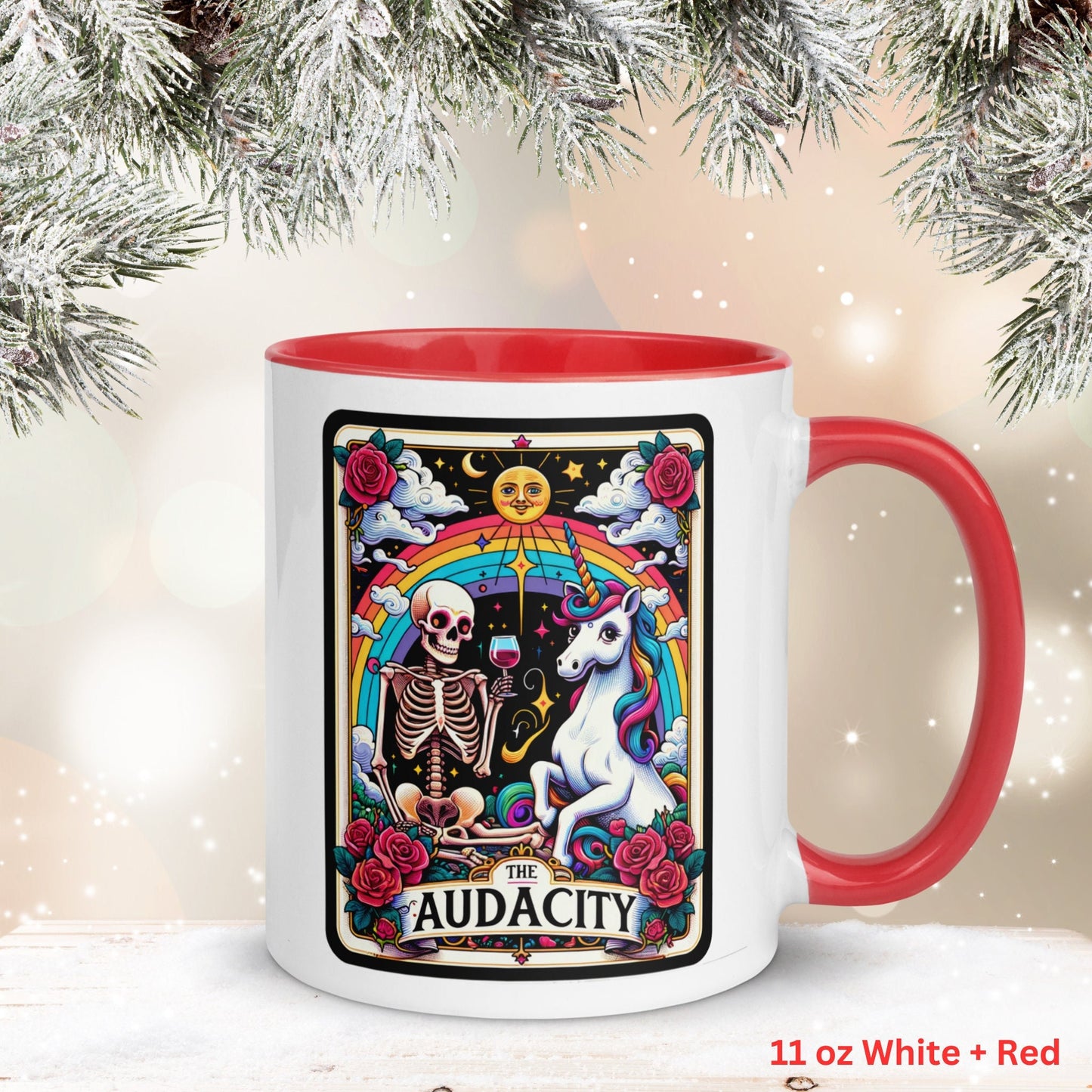 The Audacity Tarot Card, Occult Skeleton Coffee Mug, Witchy Mug, Gothic Witch Gifts - Zehnaria - MYSTICAL - Mugs