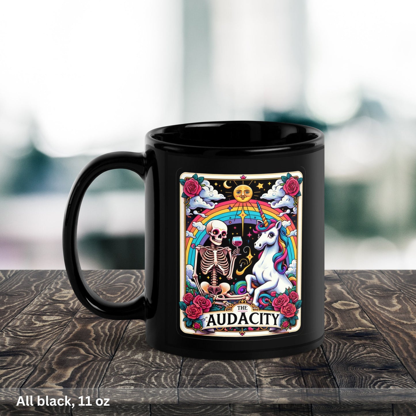 The Audacity Tarot Card, Occult Skeleton Coffee Mug, Witchy Mug, Gothic Witch Gifts - Zehnaria - MYSTICAL - Mugs