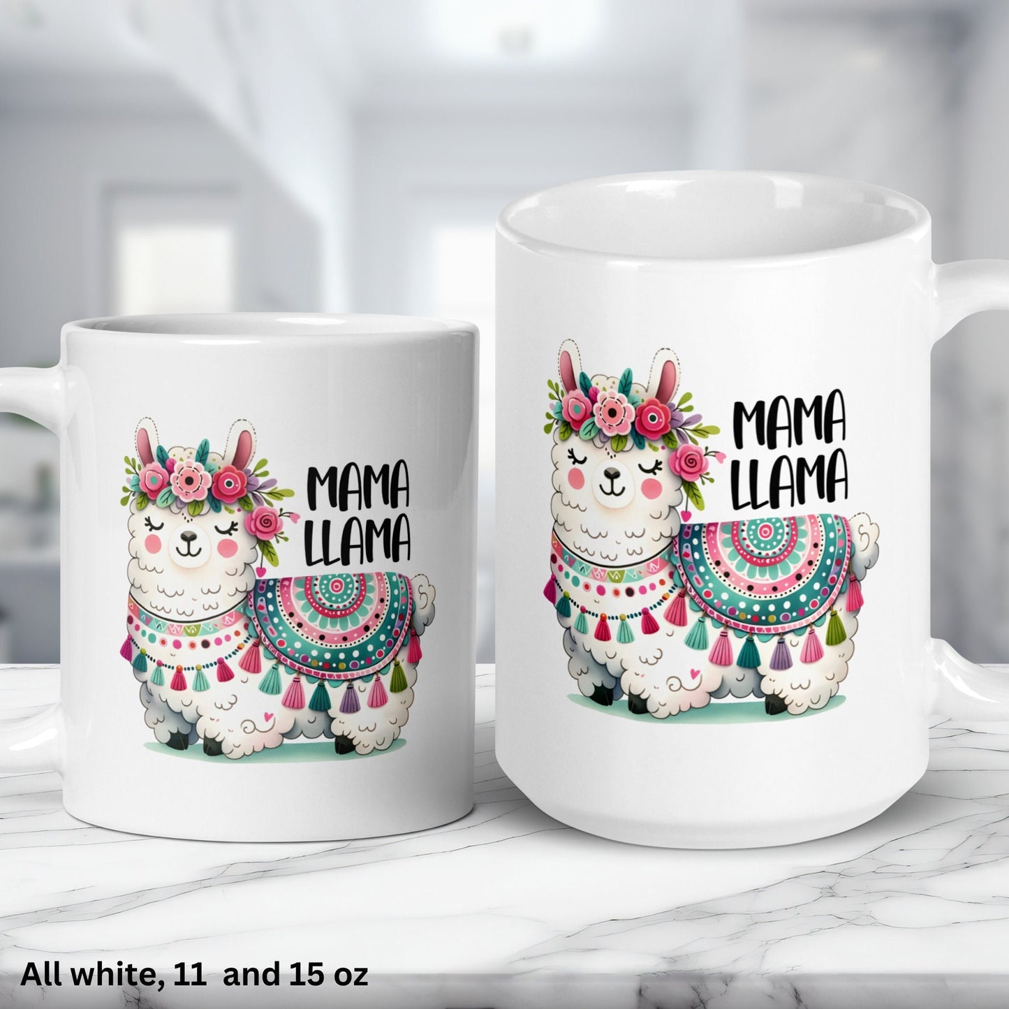 Llama Mama Mug, Personalized Llama Mug, Llama Gifts For Her, Mothers Day Gifts - Zehnaria - ALL PERSONALIZED - Mugs