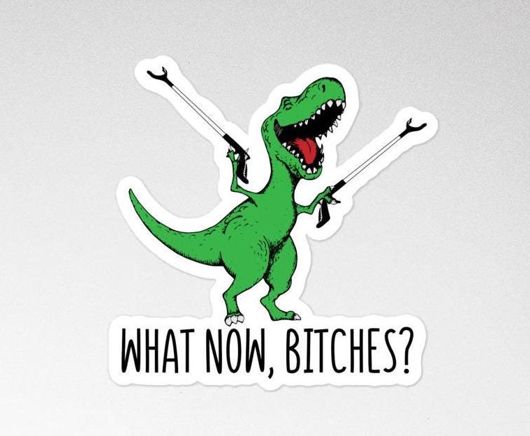 What Now B*tches! Sticker, Bubble-free stickers - Zehnaria - FUNNY HUMOR - Stickers