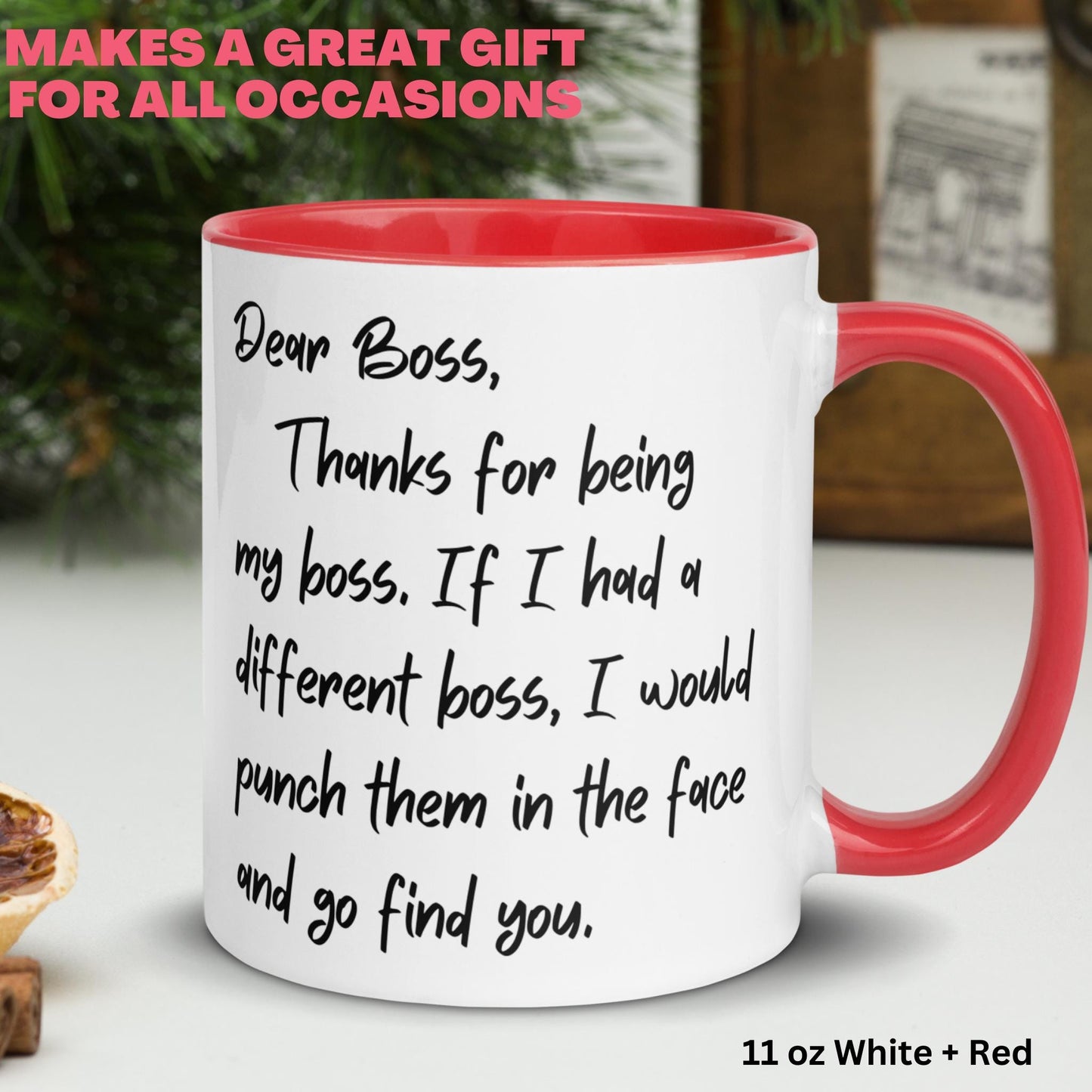 Dear Boss Mug, Sarcastic Mug, Gift for Best Boss Friend, Inspiration Mug - Zehnaria - OFFICE & WORK - Mugs