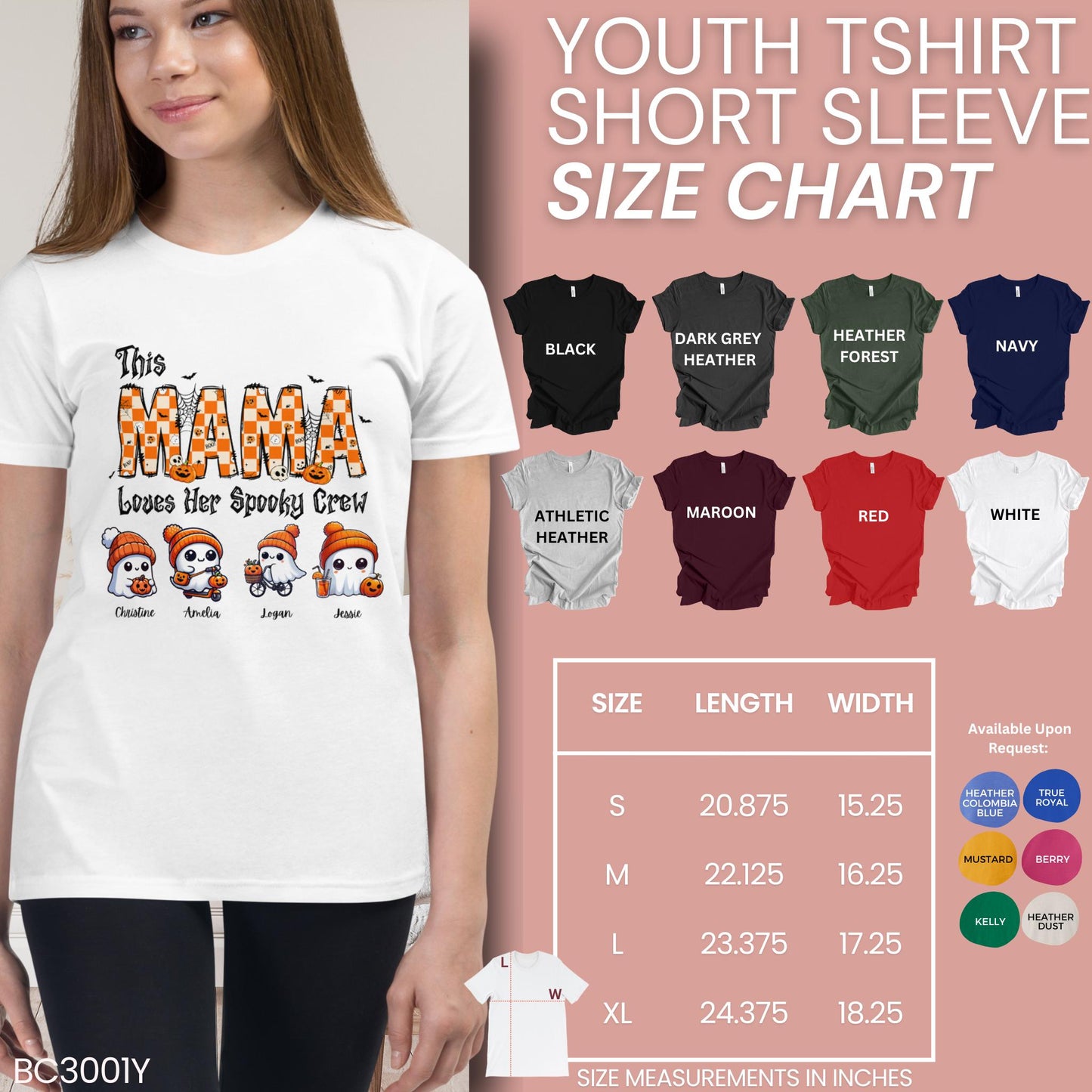 This Mama Loves Her Spooky Crew Personalized TShirt, Custom Ghost Shirt, Funny Halloween Name, Long Short Sleeved - Zehnaria - - T-shirts