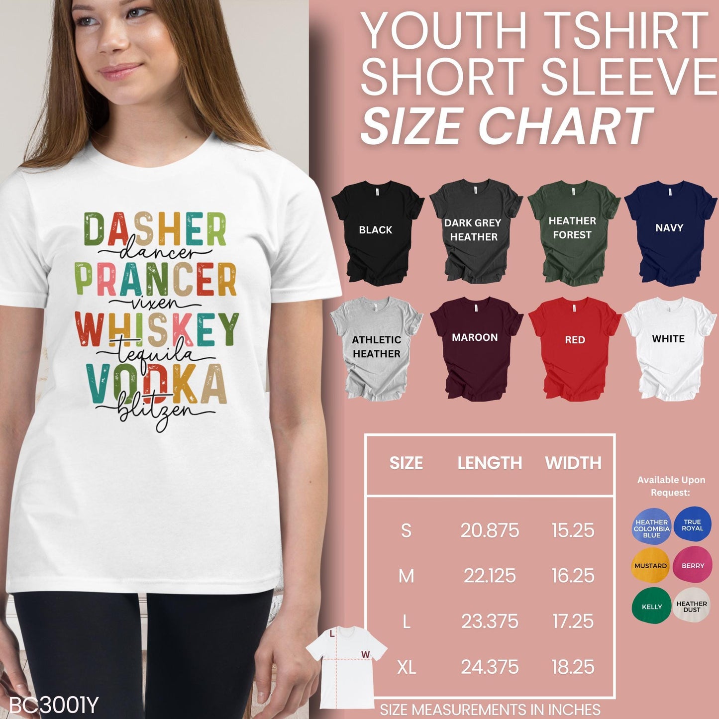 Dasher Dancer Prancer Vixen Whiskey Vodka Tequila Blitzen Shirt, Funny Christmas Shirt, Reindeer Name TShirt, Holiday Party Shirt - Zehnaria - - T-shirts