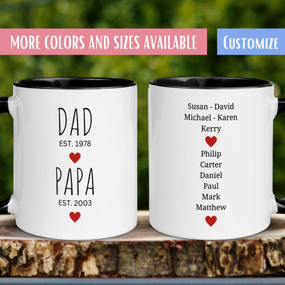 New Papa Gift, Granddad To Be Gift, Gift for Grandpa Est, Grandpa Mug - Zehnaria - FAMILY & FRIENDS - Mugs