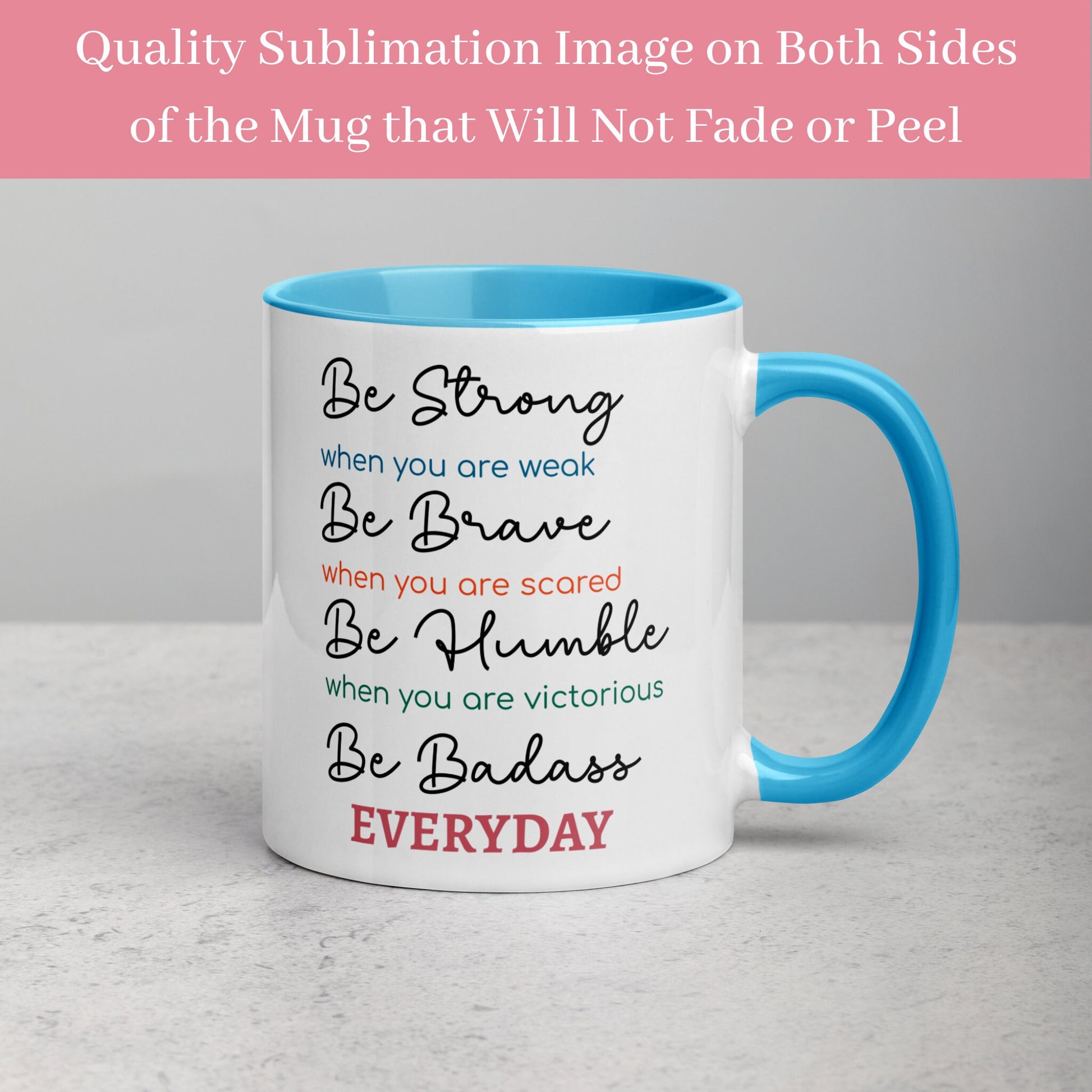 Affirmation Mug, Inspirational Coffee Mug, Be Humble Be Brave Mug, Birthday Gift for Dad Mom - Zehnaria - INSPIRE & MOTIVE - Mugs