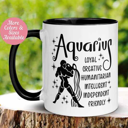 Aquarius Mug, Zodiac Mug, January February Birthday Mug, Aquarius Traits - Zehnaria - BIRTHDAY & ZODIAC - Mugs