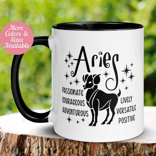 Aries Mug, Zodiac Mug, March April Birthday Mug, Aries Gift - Zehnaria - BIRTHDAY & ZODIAC - Mugs