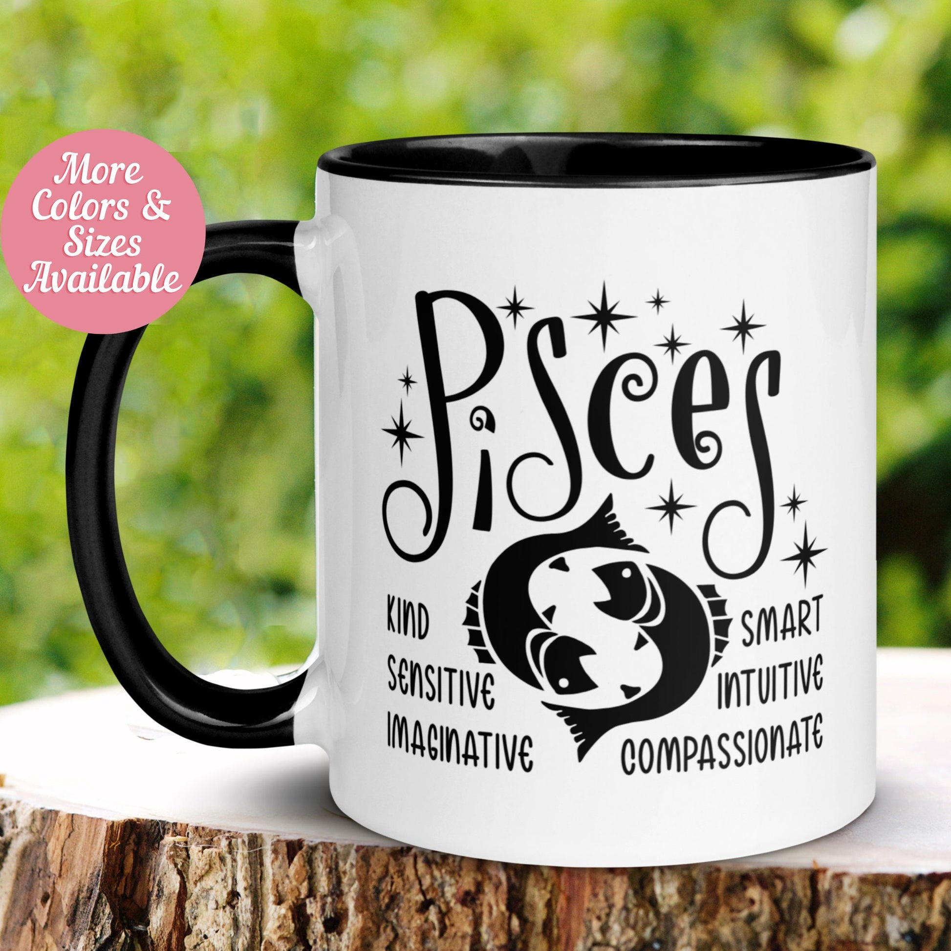 Pisces Mug, Zodiac Mug, February March Birthday Mug, Zodiac Pisces Sign - Zehnaria - BIRTHDAY & ZODIAC - Mugs