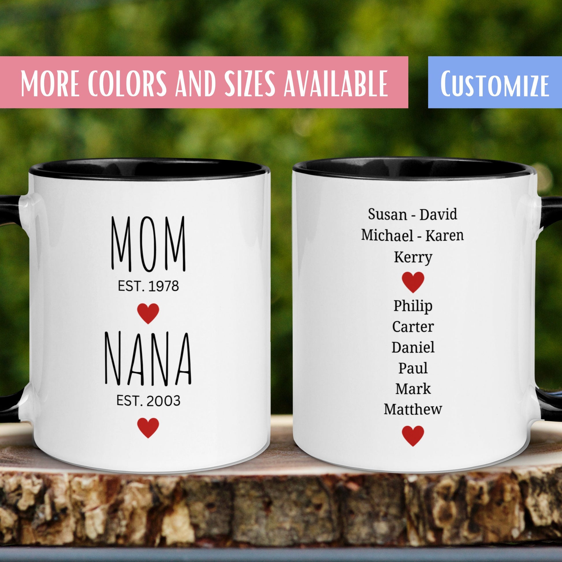 Mug for Mom or Grandma, Gift for Mama, Gift for Nana, Coffee Mug - Zehnaria - FAMILY & FRIENDS - Mugs