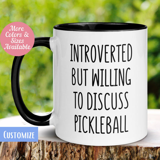 Pickleball Gifts, Pickleball Mug, Introverted But Willing To Discuss Pickleball, Introvert Mug - Zehnaria - HOBBIES & TRAVEL - Mugs