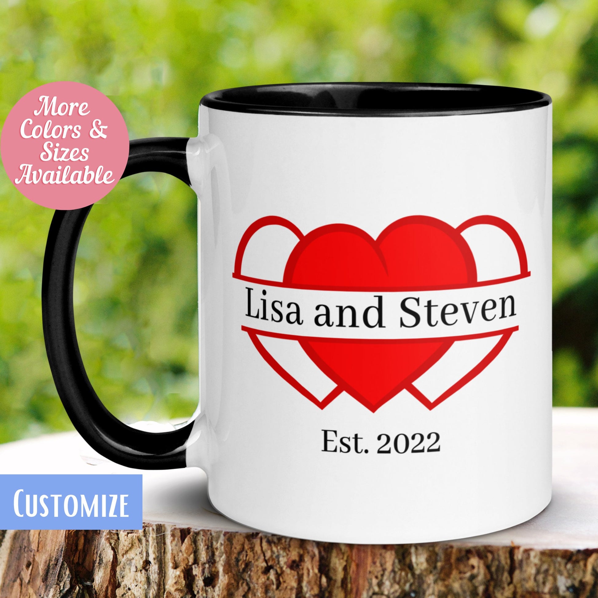 Valentine's Day Mug, Love Hearts Personalized Mug, Love Gift, Custom Mug - Zehnaria - MORE HOLIDAYS & SEASONS - Mugs