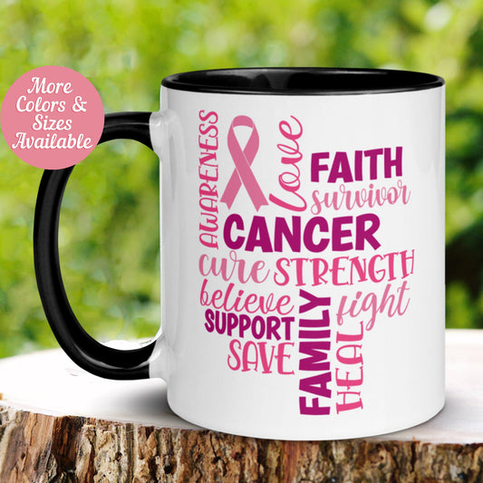 Cancer Mug, Lets Find a Cure for Cancer, Faith, Love - Zehnaria - INSPIRE & MOTIVE - Mugs