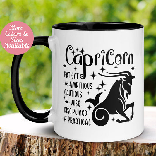 Capricorn Mug, Zodiac Mug, December January Birthday Mug, Capricorn Gift - Zehnaria - BIRTHDAY & ZODIAC - Mugs