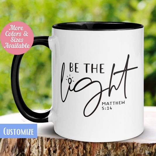 Christian Gift, Be The Light Matthew 5:14 Mug, Inspirational Mug, Scripture Mug - Zehnaria - FAITH AND RELIGION - Mugs