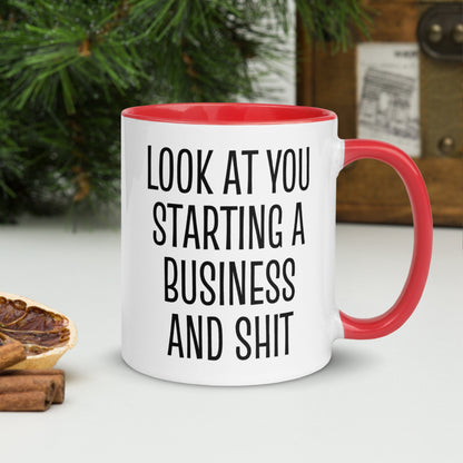 Business Owner Mug, Look At You Starting A Business and Shit, Custom Personalized Mug, Occupation Mug - Zehnaria - CAREER & EDUCATION - Mugs