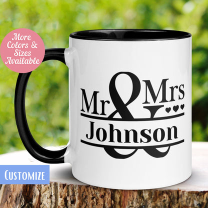 Mr & Mrs Mug, Wedding Mug, Anniversary Mug, Valentine Mug - Zehnaria - FAMILY & FRIENDS - Mugs