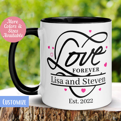 Valentine's Day Mug, Love Forever Personalized Mug, Love Gift, Custom Mug - Zehnaria - MORE HOLIDAYS & SEASONS - Mugs