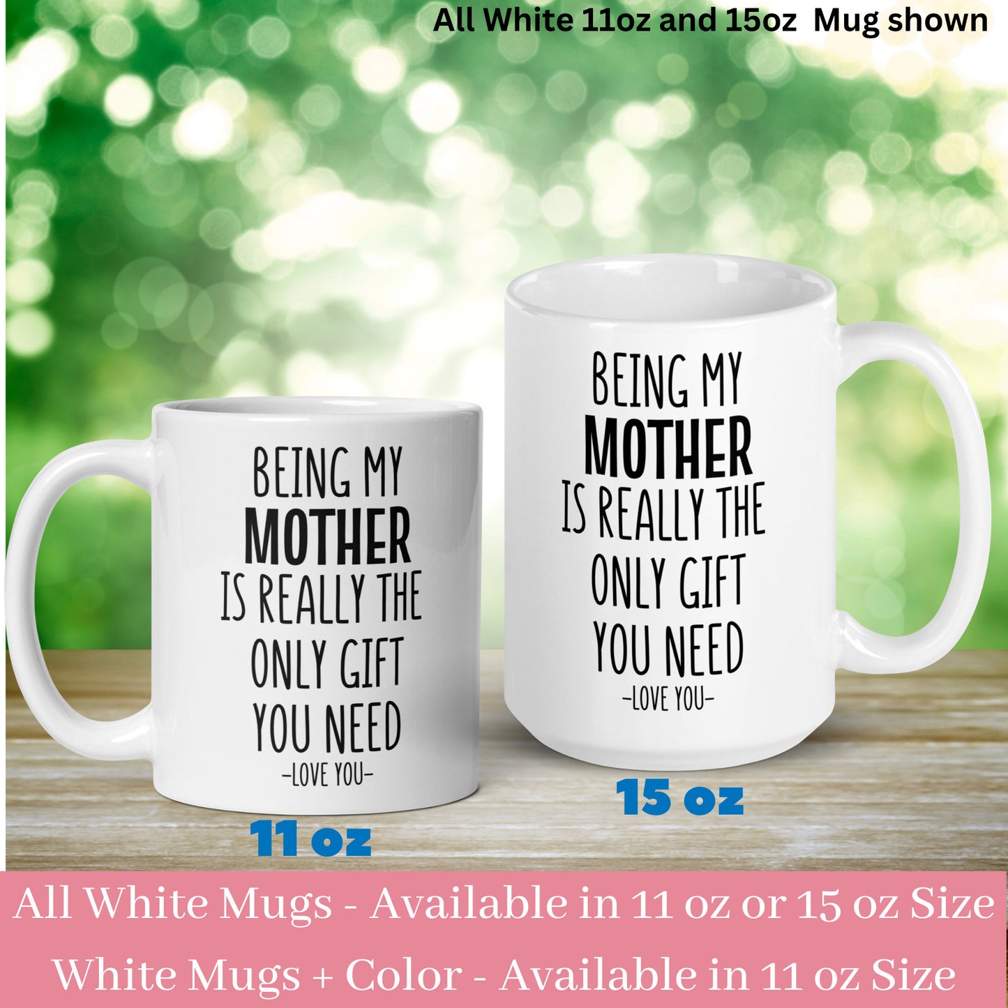 Mom Mug, Being My Mom Is Really The Only Gift You Need, Mom Gifts, Gift for Mom - Zehnaria - FAMILY & FRIENDS - Mugs