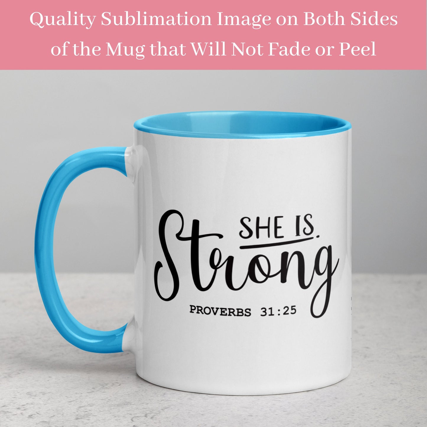 Christian Gifts, Christian Mugs, Christian Coffee Mug, Proverbs 31:25 - Zehnaria - FAITH AND RELIGION - Mugs