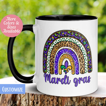 Mardi Gras Rainbow Mug, New Orleans Bachelorette Party, NOLA, Louisiana Parade - Zehnaria - MORE HOLIDAYS & SEASONS - Mugs