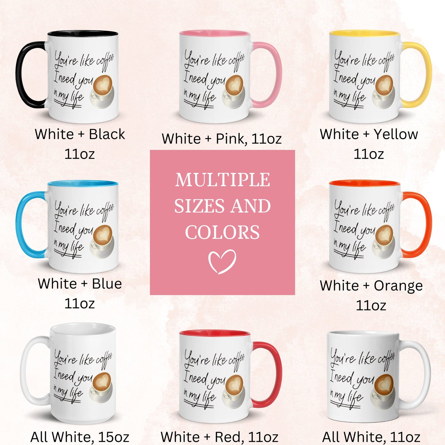 Anniversary Mug, You are Like Coffee I Need You in My Life Mug, Valentines Day Mug for Girlfriend Boyfriend Wife Husband Coffee Lover, 044 - Zehnaria - FAMILY & FRIENDS - Mugs