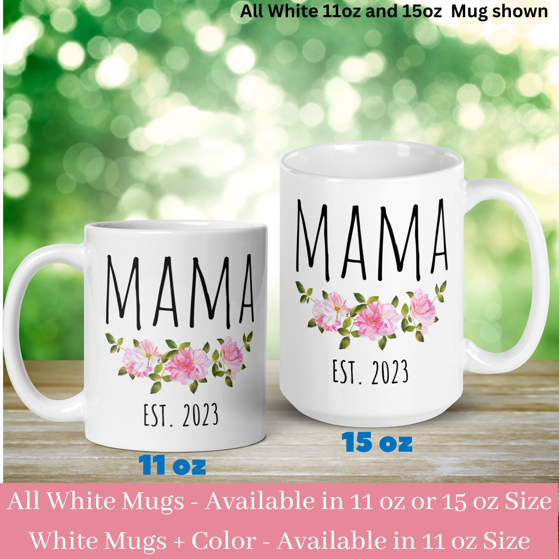 Mama Mug, Flower Name Mug, Custom Name Mug, Custom Coffee Mug - Zehnaria - FAMILY & FRIENDS - Mugs