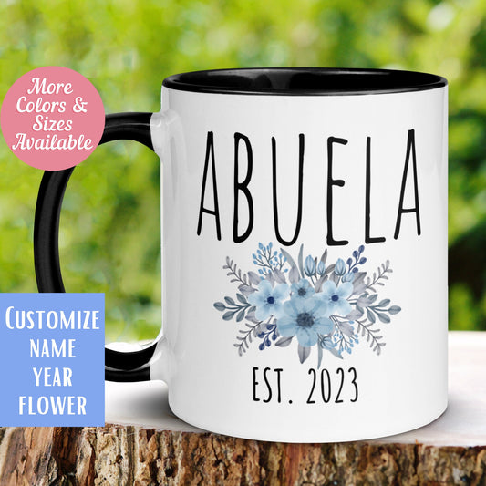 Abuela Mug, Flower Name Mug, Custom Name Mug, Name Coffee Mug - Zehnaria - FAMILY & FRIENDS - Mugs