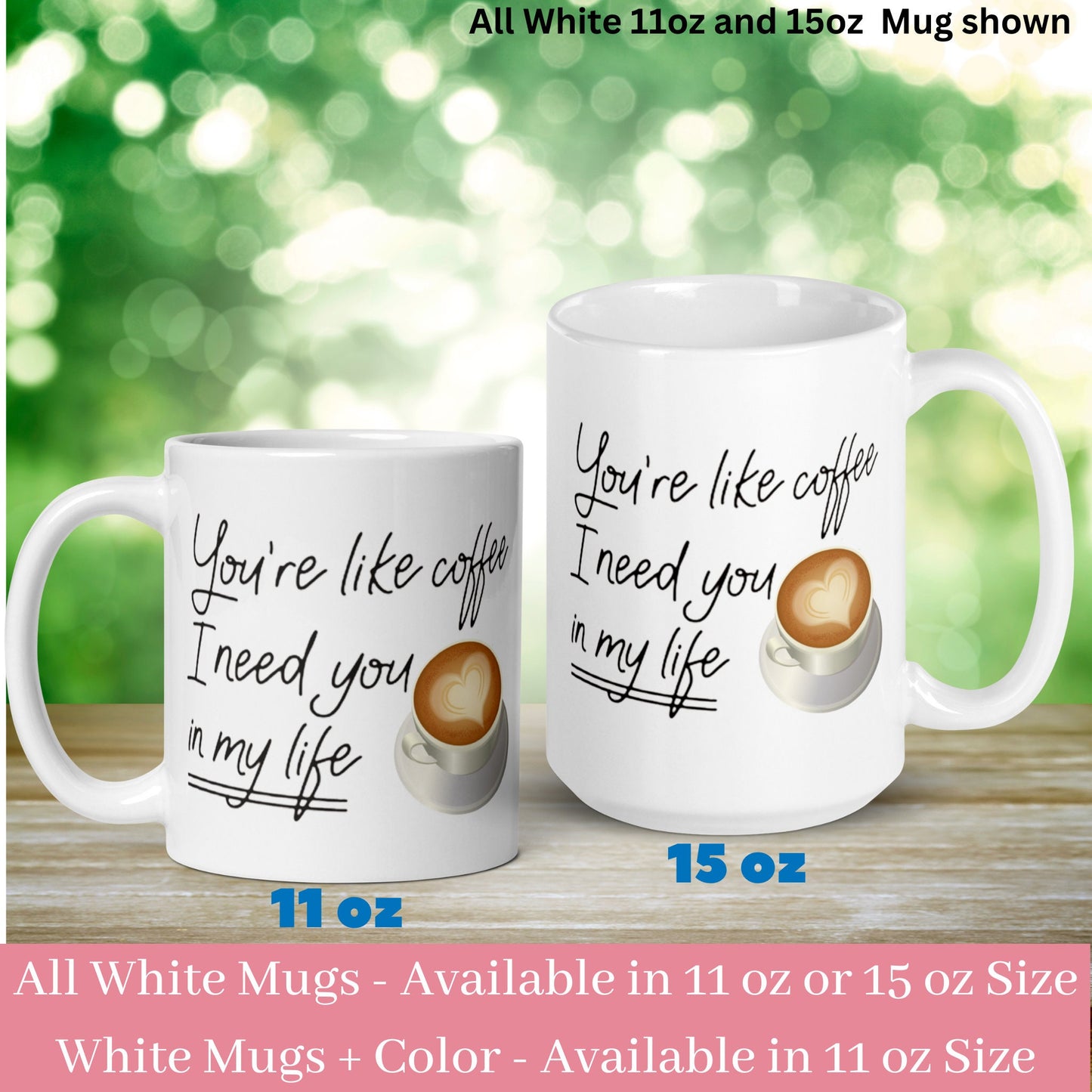 Anniversary Mug, You are Like Coffee I Need You in My Life Mug, Valentines Day Mug for Girlfriend Boyfriend Wife Husband Coffee Lover, 044 - Zehnaria - FAMILY & FRIENDS - Mugs